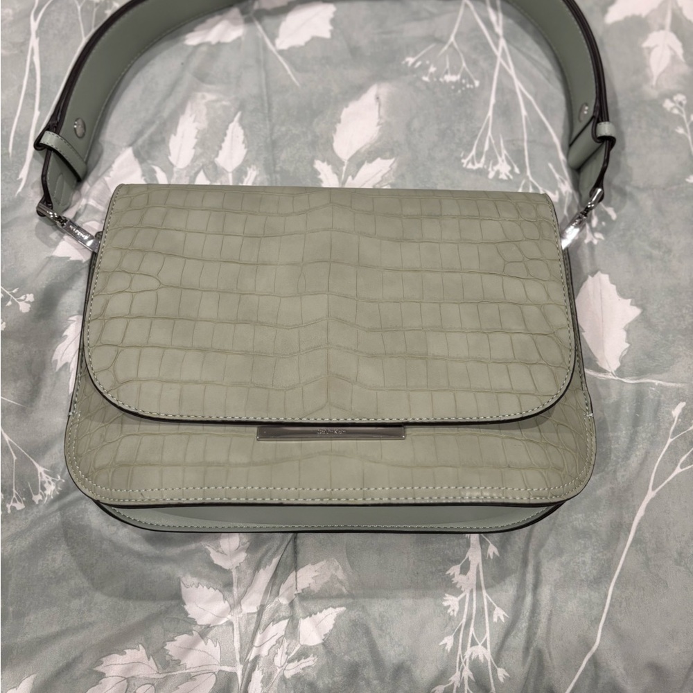 Calvin Klein Collection Sage Crocodile-Embossed. New never used.